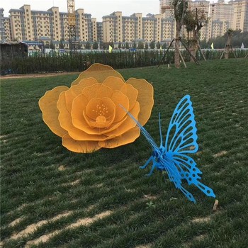 鐵藝編織花朵雕塑抽象花朵雕塑加工制作
