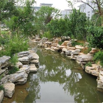 滄州室外采摘園千層石假山施工隊(duì)-假山造景廠家-上門安裝