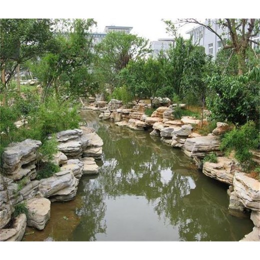 威縣千層石疊水假山護岸公司-疊石護岸工程施工-天成怡景