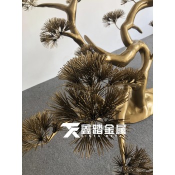園林不銹鋼仿真迎客松雕塑不銹鋼藝術(shù)雕塑定制