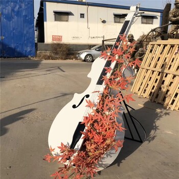 不銹鋼小提琴雕塑，樂器雕塑加工廠家