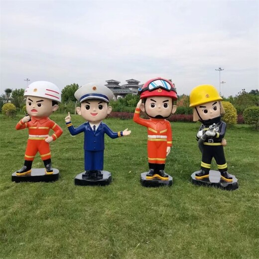 玻璃鋼卡通消防員雕塑現(xiàn)貨廠家
