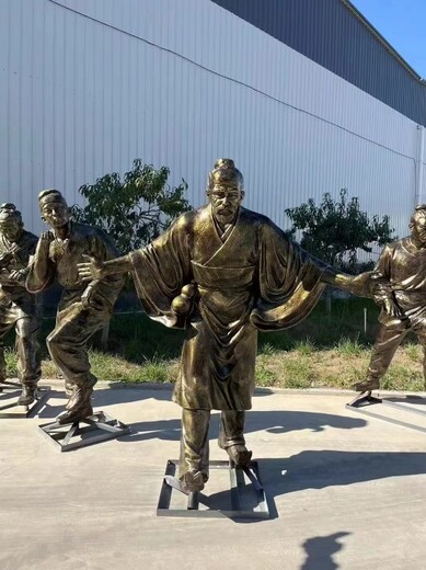 五禽戲主題人物雕塑，中醫(yī)主題雕塑制作廠家