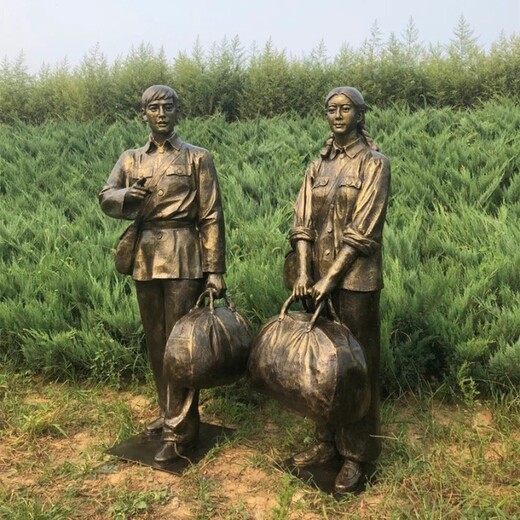 玻璃鋼知青雕塑，知識青年在農村情景雕塑