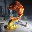 不銹鋼鯉魚躍龍門雕塑加工定制