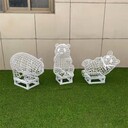 不銹鋼絲熊貓雕塑，鏤空效果，手工編織