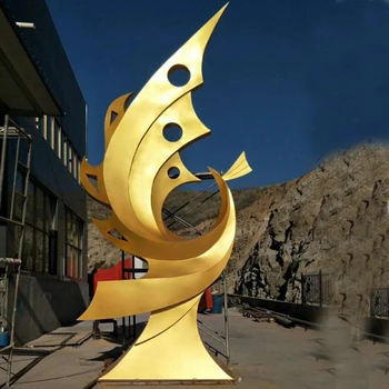 抽象造型不銹鋼鳳凰雕塑，寓意美好的廣場雕塑