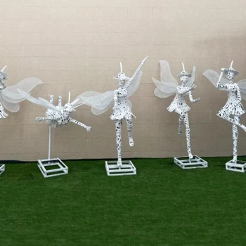 不銹鋼鏤空精靈仙子雕塑，美麗的精靈