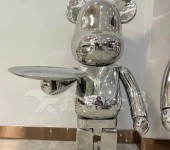 不锈钢卡通公仔雕塑网红潮玩积木熊雕塑不锈钢暴力熊雕塑