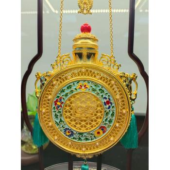 宮韻·花絲鏈瓶花絲鑲嵌、玉雕、景泰藍(lán)