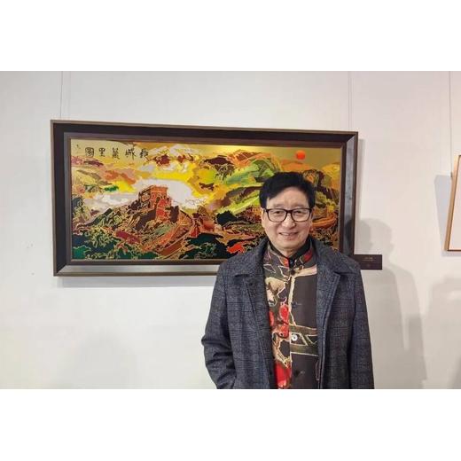 朱炳仁熔銅作品《仁者縱橫·長(zhǎng)城萬(wàn)里》銅雕畫(huà)