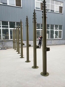 10米15米手電一體升降桿承重伸縮平臺天線照明燈桅桿手搖避雷針