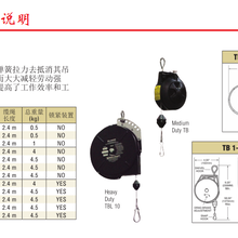 锐技弹簧平衡器TB15荷载4.6-6.8kg,绳长2.4M拉力器