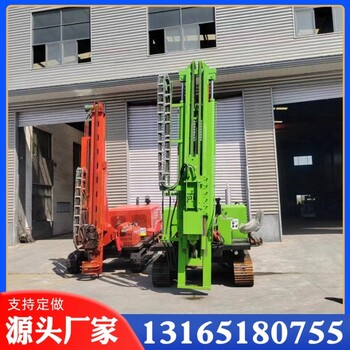 光伏發電站螺旋打孔機山地巖石坡地鉆孔機履帶式山地光伏打樁機