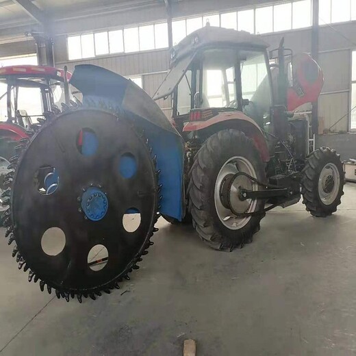 大型開溝機圓盤式水泥路面自來水管道拖拉機帶動工程路沿石開槽機