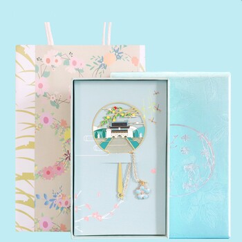 鏤空黃銅書簽，創(chuàng)意禮品定制，禮品套裝