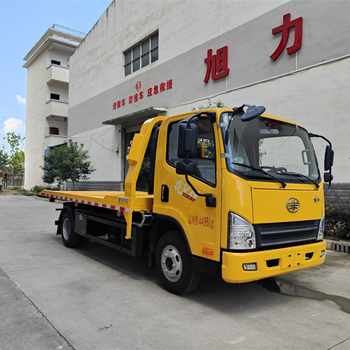 國六藍牌解放虎VN全落地清障車道路救援車(重載型)