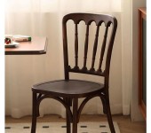 美式实木餐椅白蜡木复古藤编椅