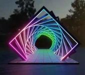 时光隧道LED发光幻彩灯带几何拱门网红景区游乐设备