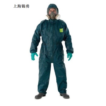 綠色雙袖酸堿防護服，連體防護服/B級防化服-放射性顆粒物防護服