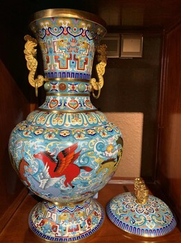景泰藍銅胎掐絲琺瑯廠家批發定制景泰藍工藝品花瓶擺件工藝品加工