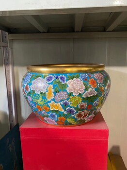 景泰藍(lán)廠家批發(fā)定制銅胎掐絲琺瑯純手工制作景泰藍(lán)花瓶擺件
