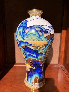 景泰藍(lán)廠家景泰藍(lán)工廠定制景泰藍(lán)花瓶擺件神獸銅胎掐絲琺瑯工藝品