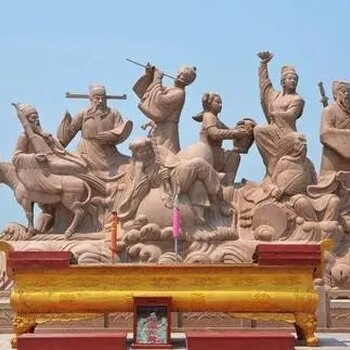 訂做八仙過海雕塑主題制造廠家-城市裝飾-點擊現代藝術神話雕塑