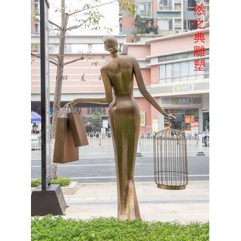 展品企业标志女人雕塑厂家-街道标识-点击金属大屁股女人