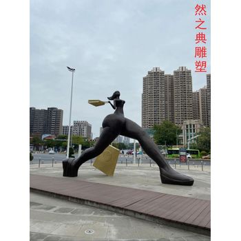 展品企业标志女人雕塑厂家-街道标识-点击金属大屁股女人