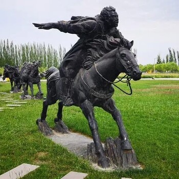 優(yōu)選鋼鑄騎手銅雕制作-街頭藝術(shù)-批發(fā)文化景觀騎手銅雕