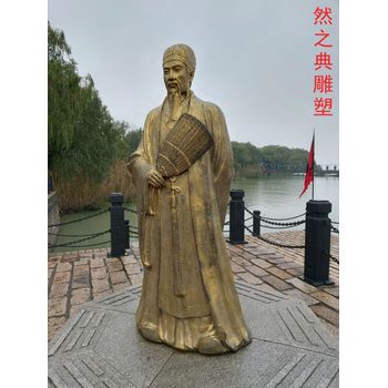 點擊體育三國銅雕工廠-小區(qū)擺件-定制彩色古代人銅雕