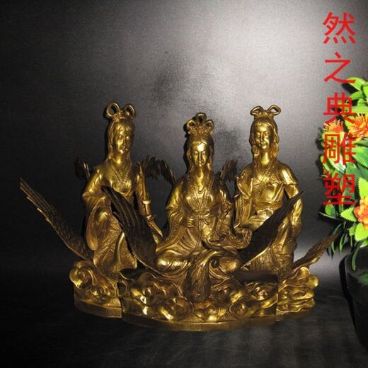 制作公園三霄神像價(jià)格-地標(biāo)擺件-供應(yīng)軟裝三霄神像