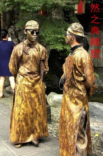 定制彩色銅人雕塑制造-動態雕塑-常用人物銅像景觀