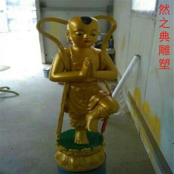 選用大型金童玉女雕塑制造廠家-圓雕體系-提供現(xiàn)代寺廟神像