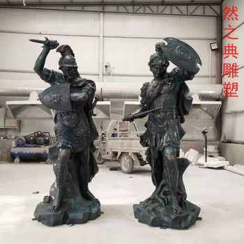 點擊現代藝術武士銅雕工廠-街頭藝術-定制彩色武士銅雕