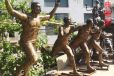 运动员雕塑厂家击剑投球跑步人物组合体育文化标识雕塑素材