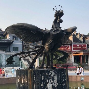 優(yōu)價(jià)景區(qū)鳳凰銅雕制造商-街景小品-展示鳳凰銅雕