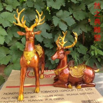 生产梅花鹿雕塑标志制造厂家-街道标识-景观艺术鹿科雕塑