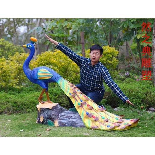 制造抽象孔雀雕塑廠家-美陳雕塑-企業(yè)孔雀雕塑