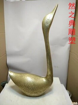 指用天鵝銅雕標(biāo)志制作-校園雕塑-鈦金天鵝銅雕