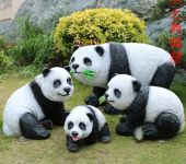 供应景观装饰熊猫铜雕生产商-欧式风格-园林小品熊猫铜雕