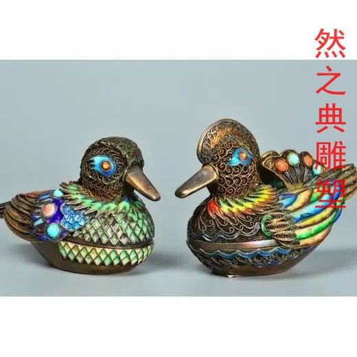 訂做小區(qū)鴛鴦銅雕制造商-街頭雕塑-文化景觀鴛鴦銅雕