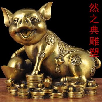 小豬雕塑廠家鑄銅動物雕塑仿真小豬雕塑價格