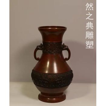 预定社区铜花瓶雕塑制作厂家-拉丝工艺-定制广场铜花瓶雕塑