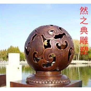 镂空圆球铜雕塑点击铸铜工艺品圆球铜雕塑厂家
