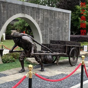 酒店車夫雕塑廠家-小區(qū)擺件-生產(chǎn)車夫雕塑