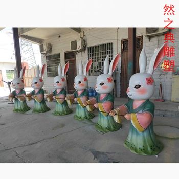 兔子雕塑廠家常用動(dòng)物小品不銹鋼兔子雕塑