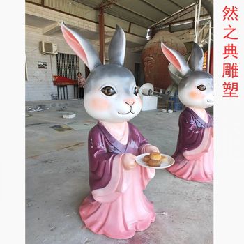 兔子雕塑廠家常用動(dòng)物小品不銹鋼兔子雕塑