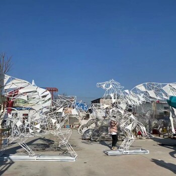 镂空马雕塑厂家预用空心动物不锈钢镂空马雕塑厂家